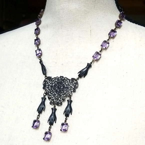 Repurposed 1950s Vintage Jewelry Art Deco Art Nouveau Design Assemblage Necklace - Picture 6 of 12